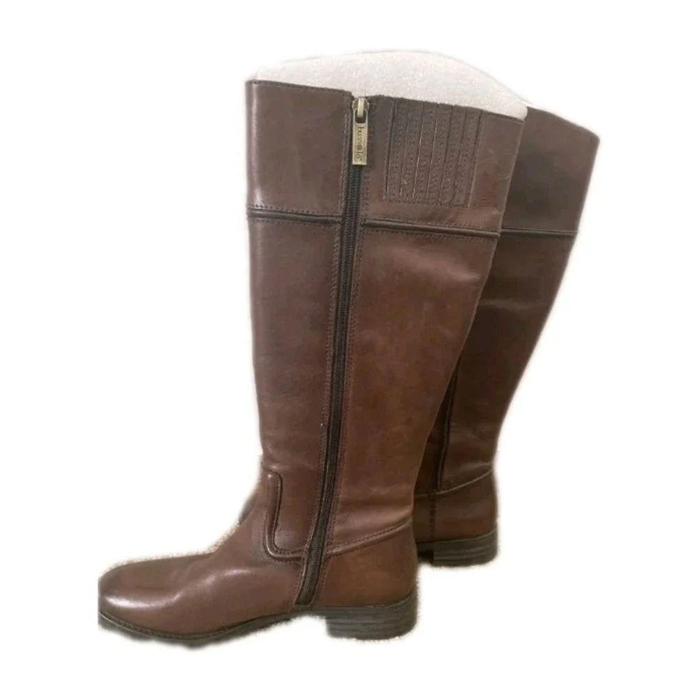 Bussola Trapani Tall Brown Leather Riding Boots Equestrian Knee High EU 38 US 7